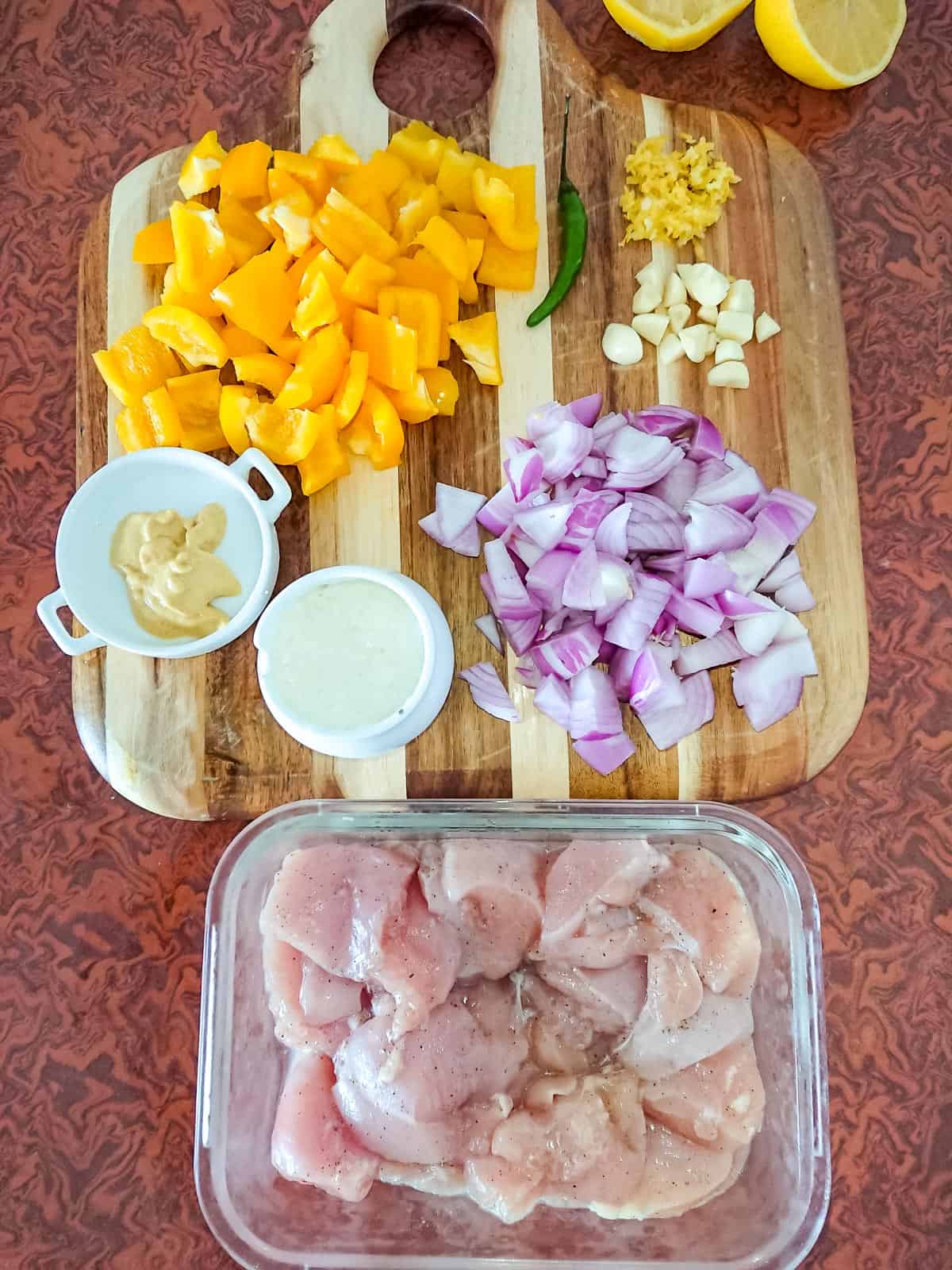 Ingredients for lemon yogurt chicken.