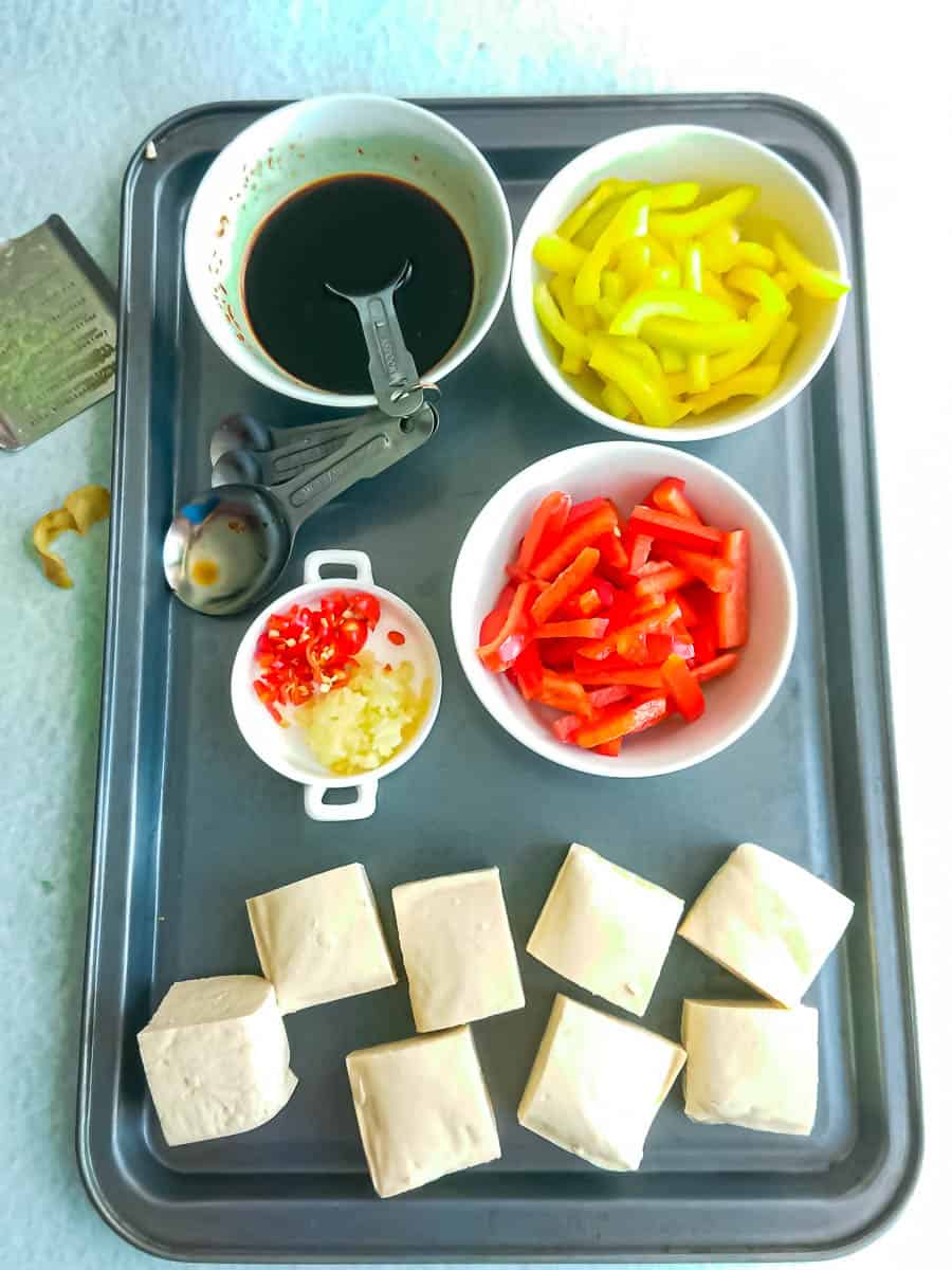 ingredients for easy recipe for tofu scramble