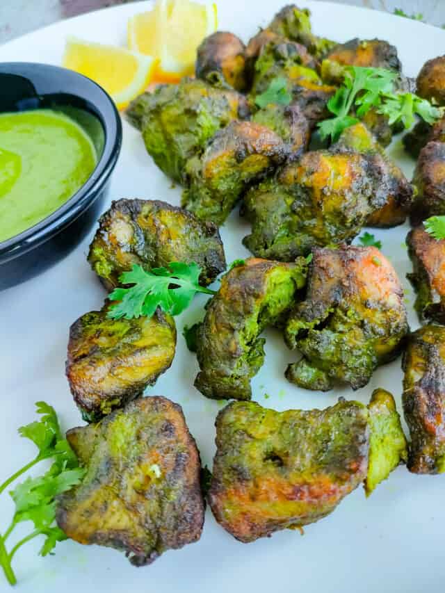Hariyali Chicken Kebab (oven/pan) Recipe
